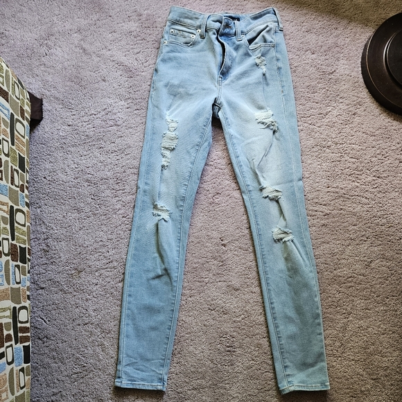 Aeropostale High Rise Jeggings Distressed size 2 Reg EUC - Picture 2 of 5